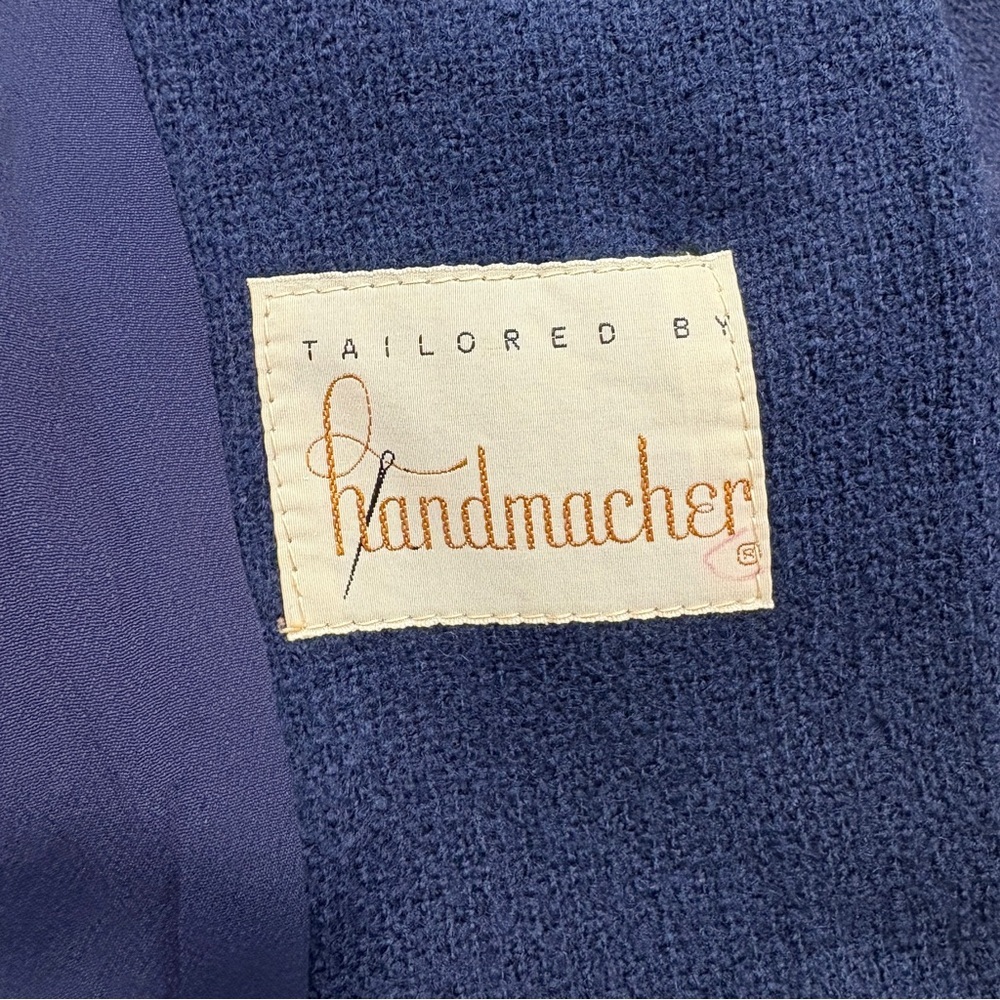 🌟VTG🌟 50s 60s 2 PC WOOL NOTCH COLLAR JACKET PENCIL SKIRT SUIT SET NAVY SZ 4 6 - Picture 8 of 15